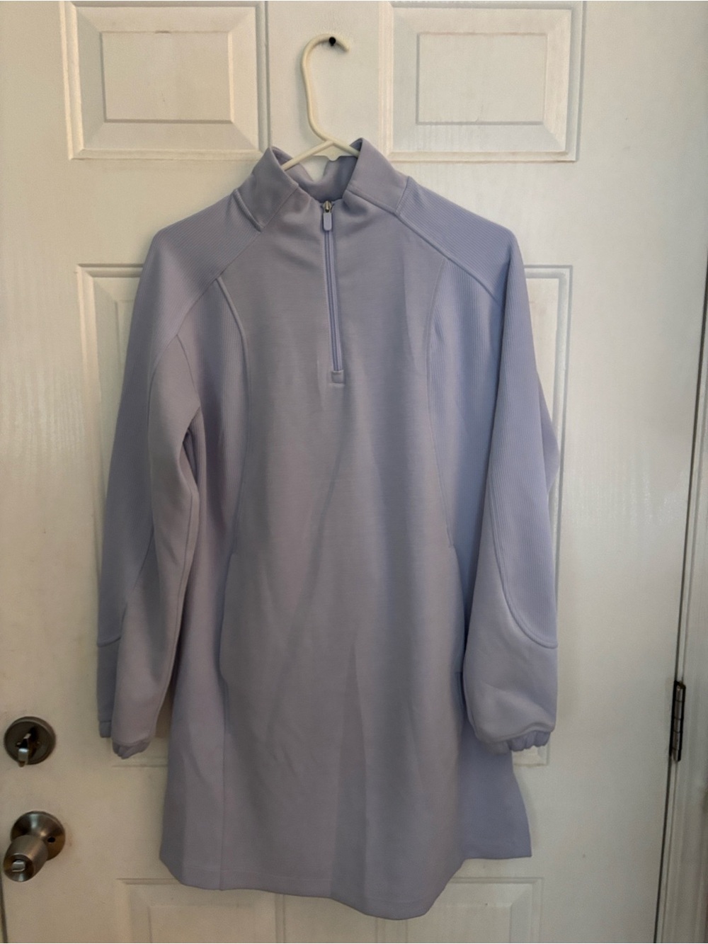Light Lavender Quarter-Zip Pullover Dress